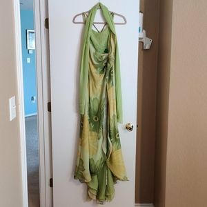 Green Floral Prom Dress Size 6